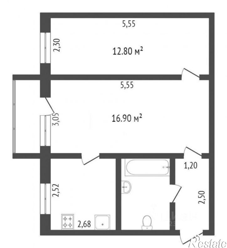 2-комн квартира проспект Ленина, 50,  д. 50